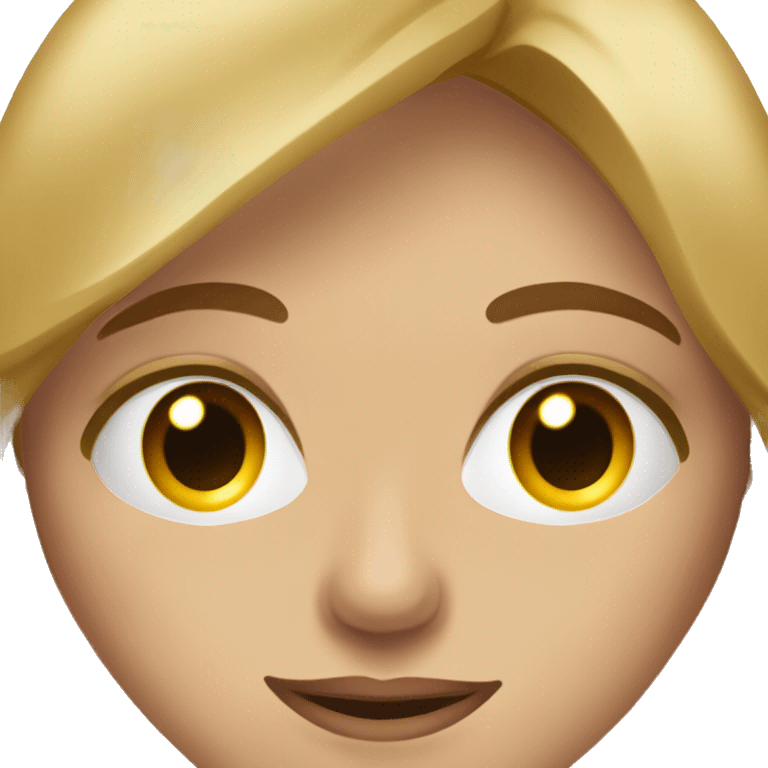 Mujer rubia oscura media con ojos marrones  emoji