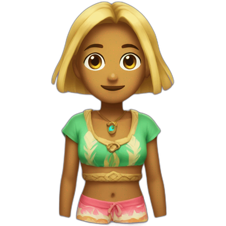 Zelda with beach clothes emoji