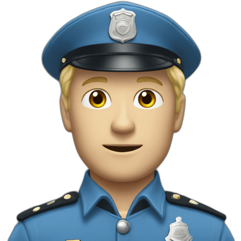 Blond man constable in blue uniform emoji