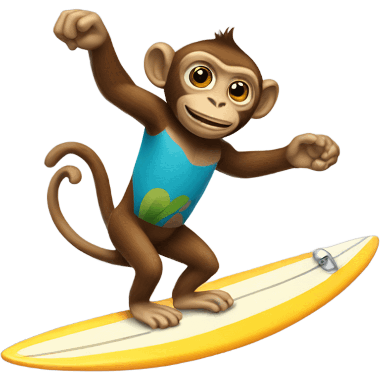 Monkey riding a surfboard  emoji