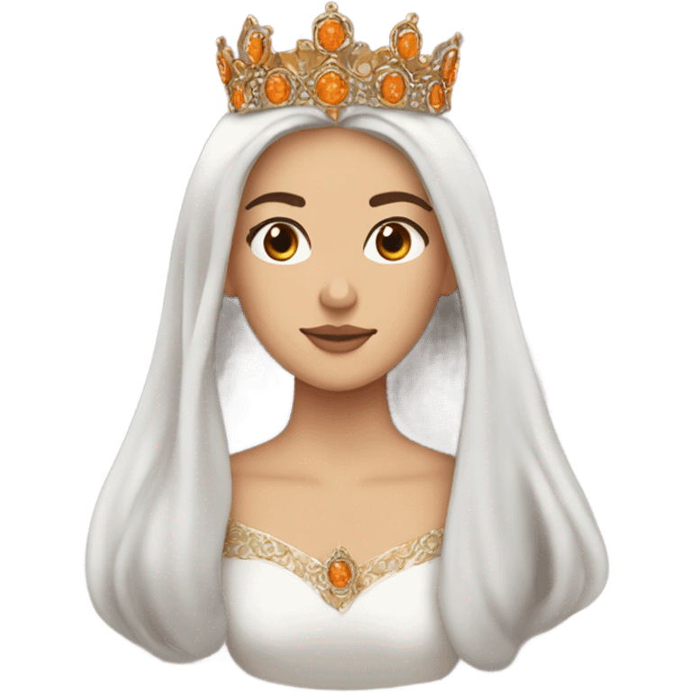 Hurrem Sultan 1 face with orange wavy hair long hair and crown  emoji