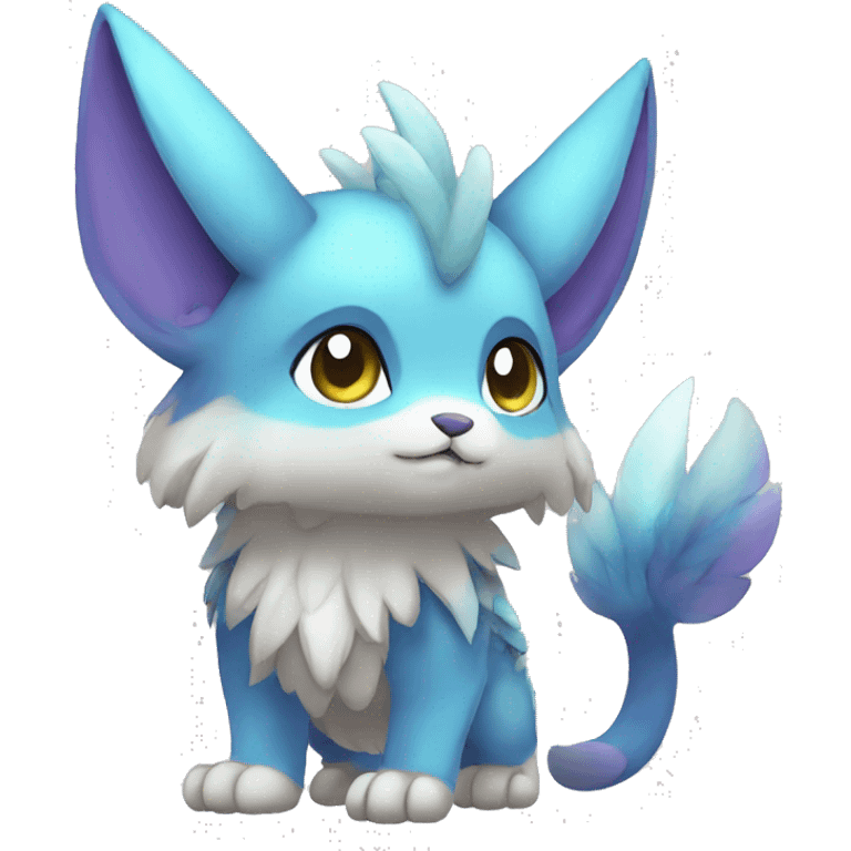 Cute cool shiny fantasy animal hybrid Fakemon full body emoji