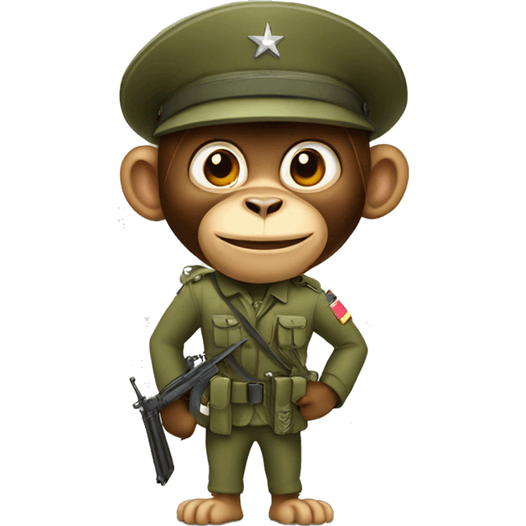 A funny soldier monkey emoji