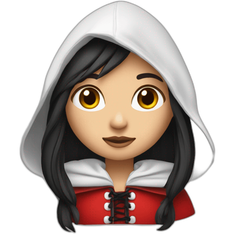 red-ridding-hood-girl-with-long-black-strait-hair-with-white-break emoji