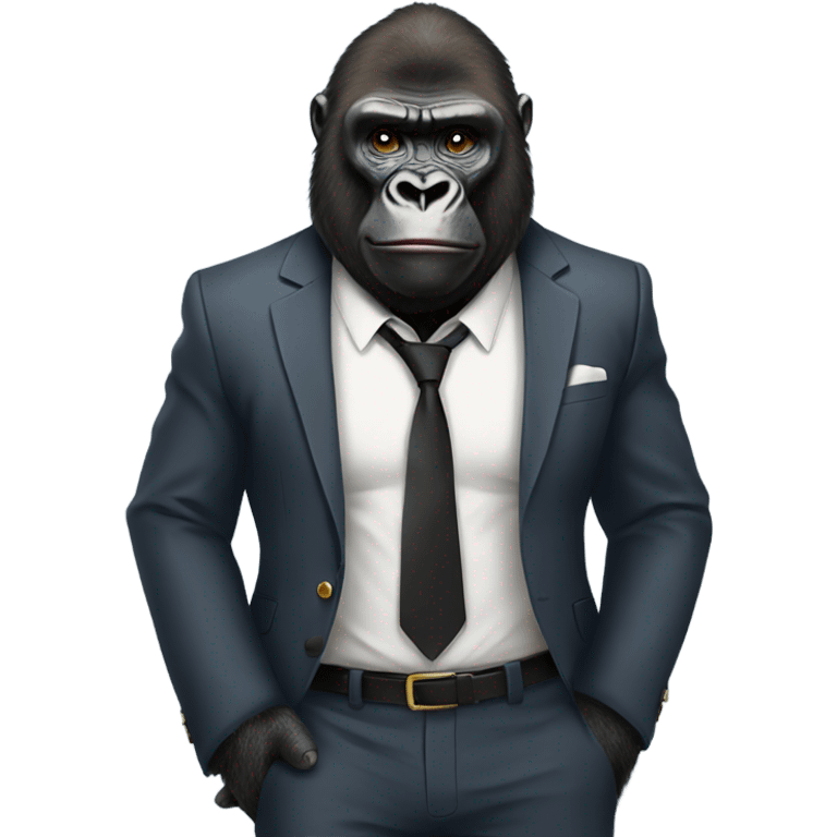 Gorilla wearing a suit emoji