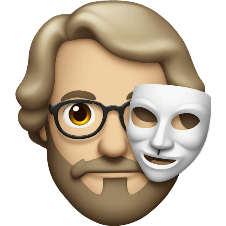 William Shakespeare holding a theater mask in his hand emoji