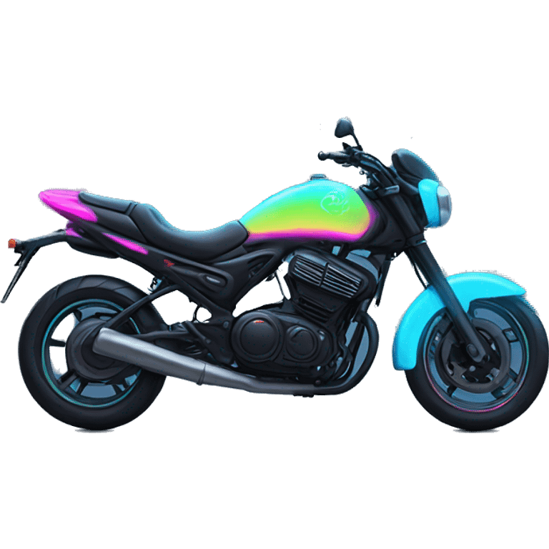 Neon motorcycle emoji