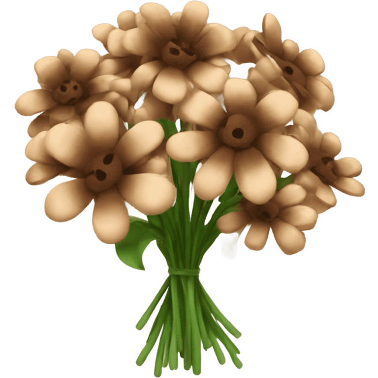 bouquet of pretty brown flowers emoji