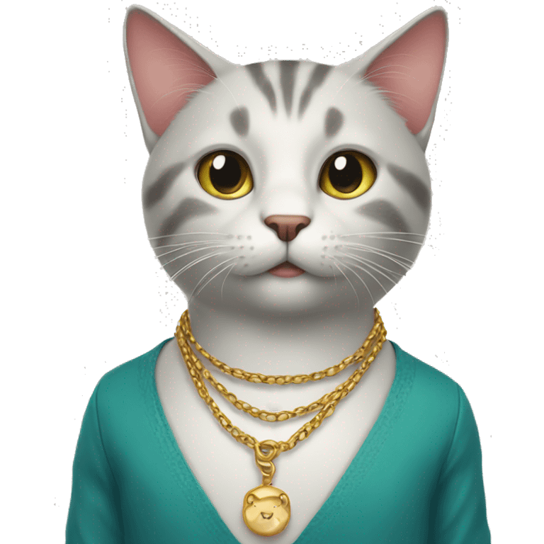 Cat with necklace  emoji