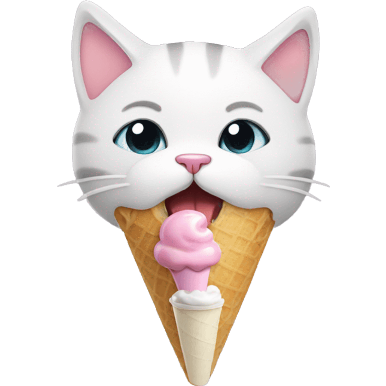 Cat eating ice cream emoji