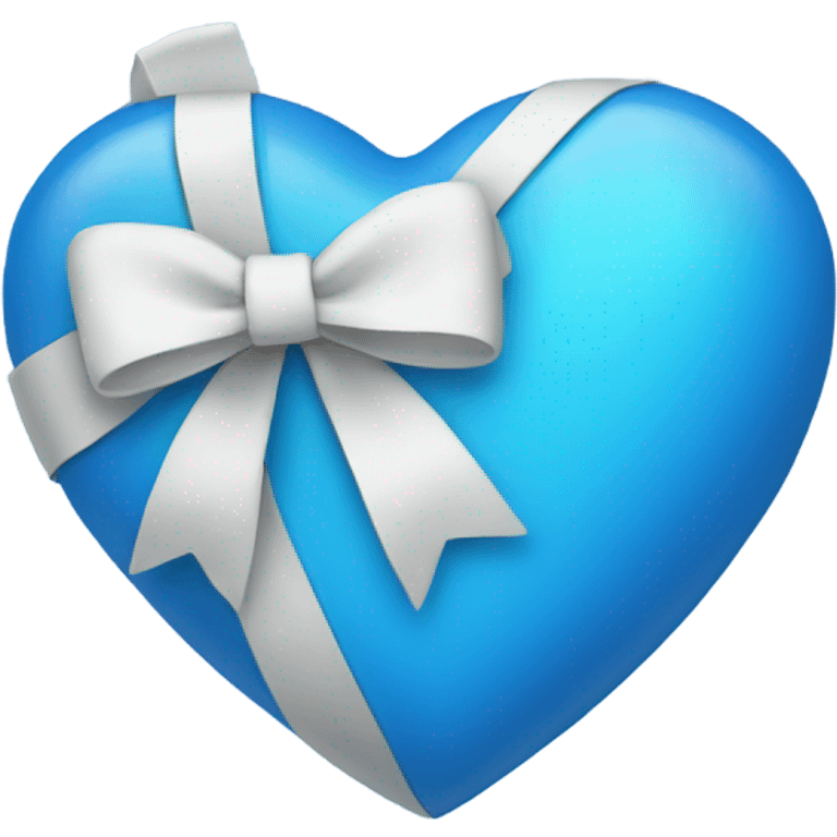 Blue heart with a bow  emoji