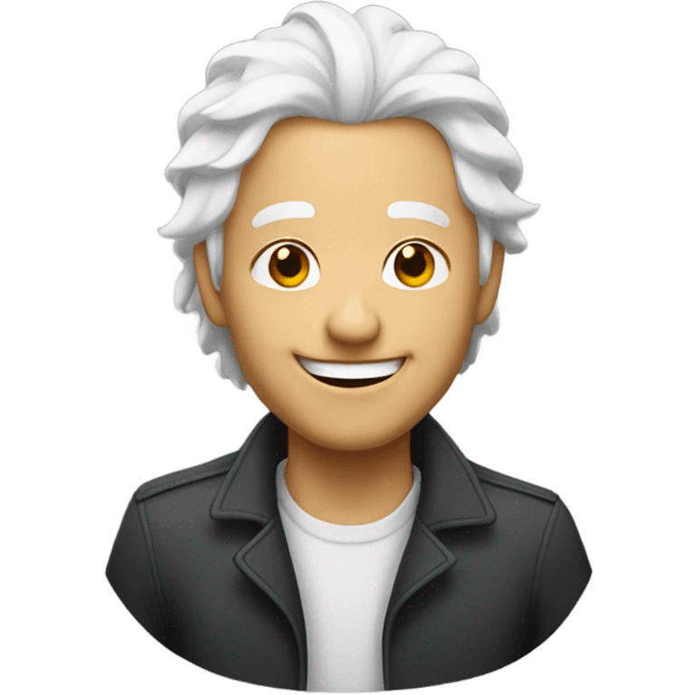 smiling individual with white hair emoji