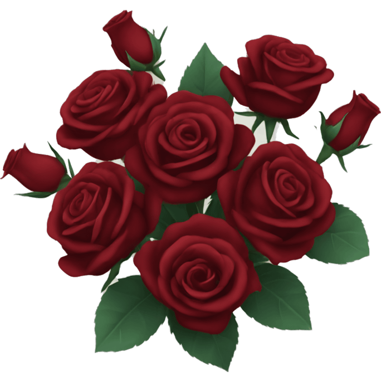 Bouquet of dark red roses emoji