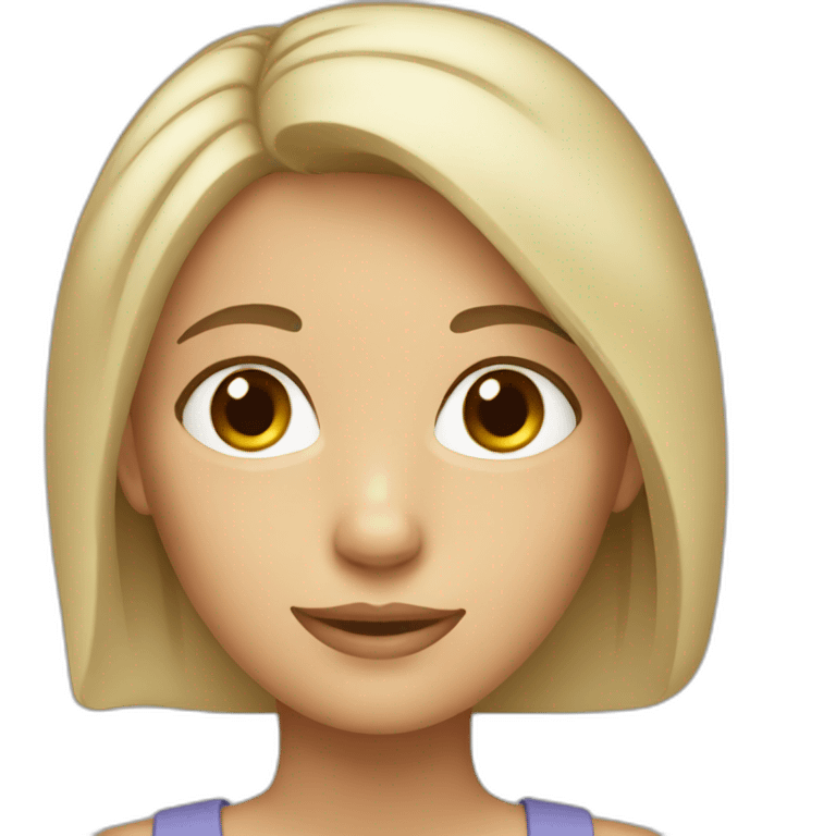 a girl with short blond hair and gray eyes emoji