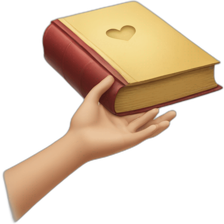 hand receiving a book emoji