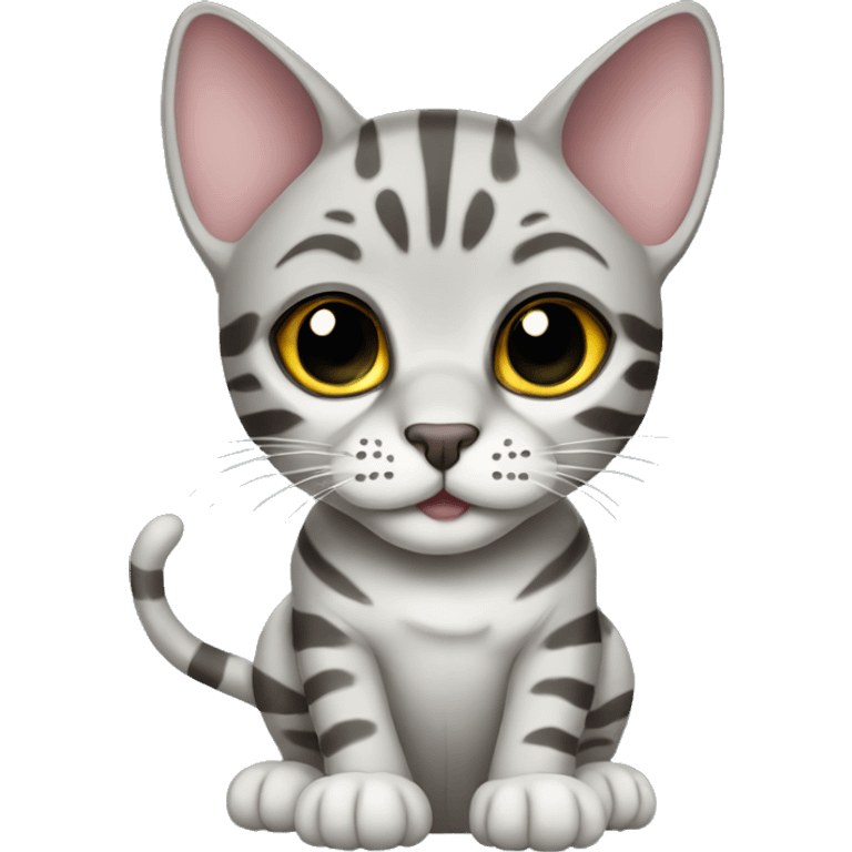 Silver bengal cat emoji