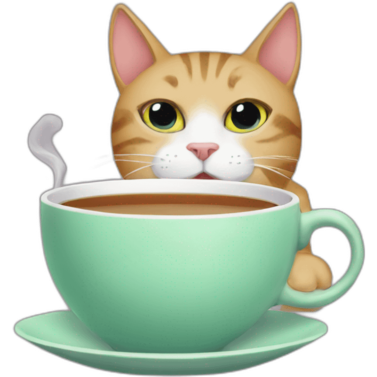 Cat drinking morning tea  emoji