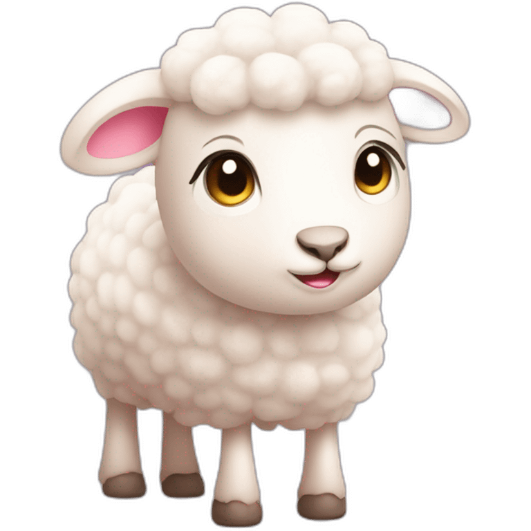 cute sheep with light pink color face emoji