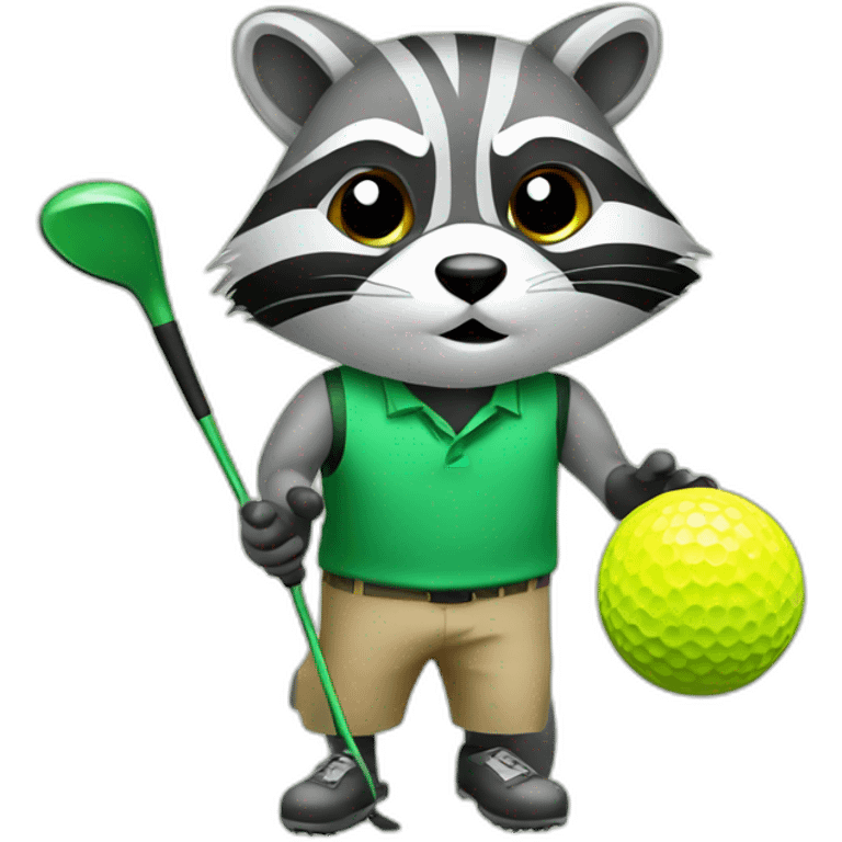 Raccoon golf emoji