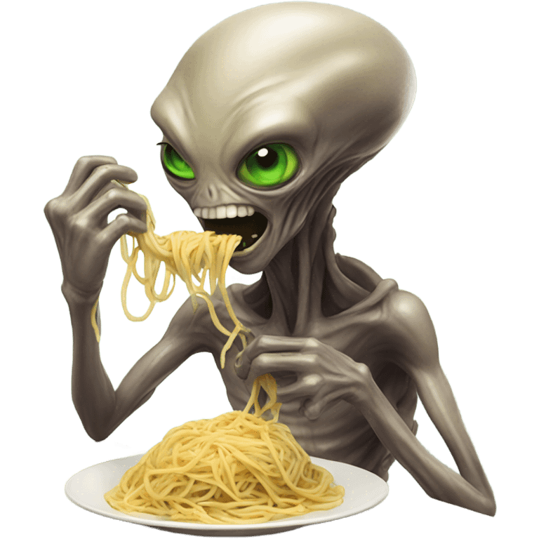 Alien eating spaghetti  emoji