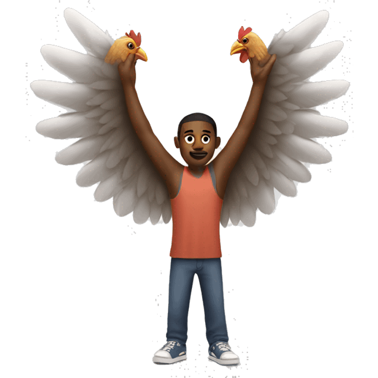 black man with chicken wings emoji