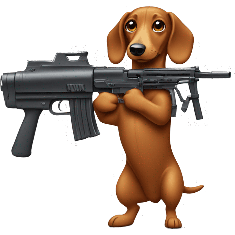 sausage dog with machine gun  emoji