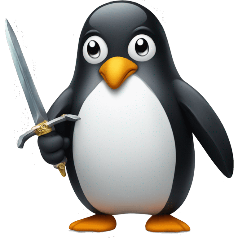 Penguin with a sword  emoji