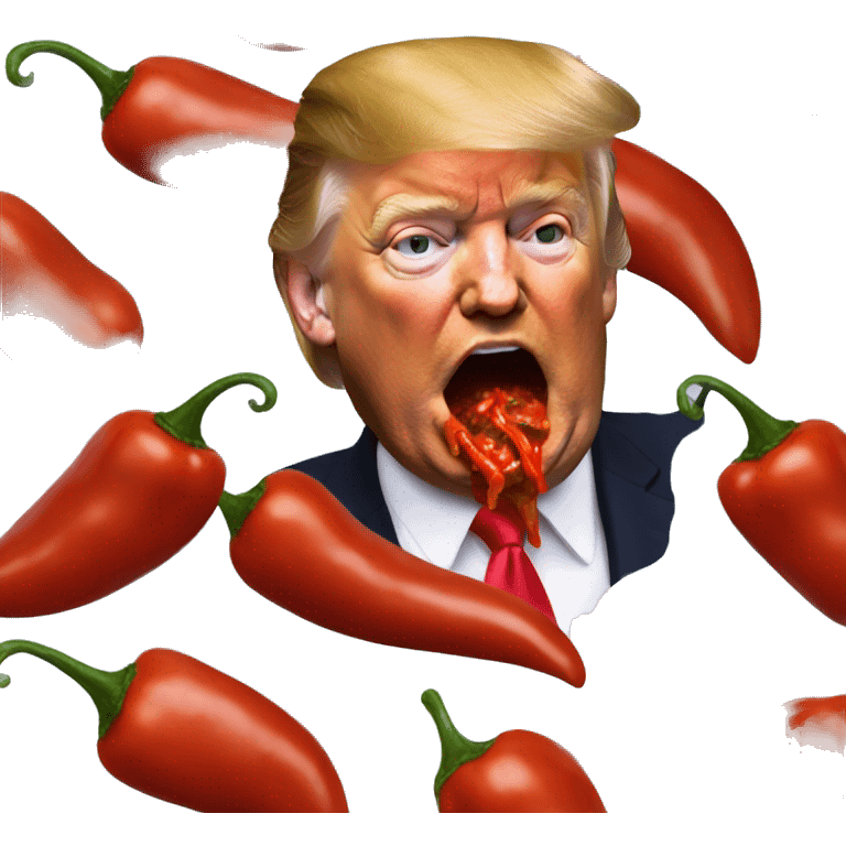 Trump eating chilli emoji