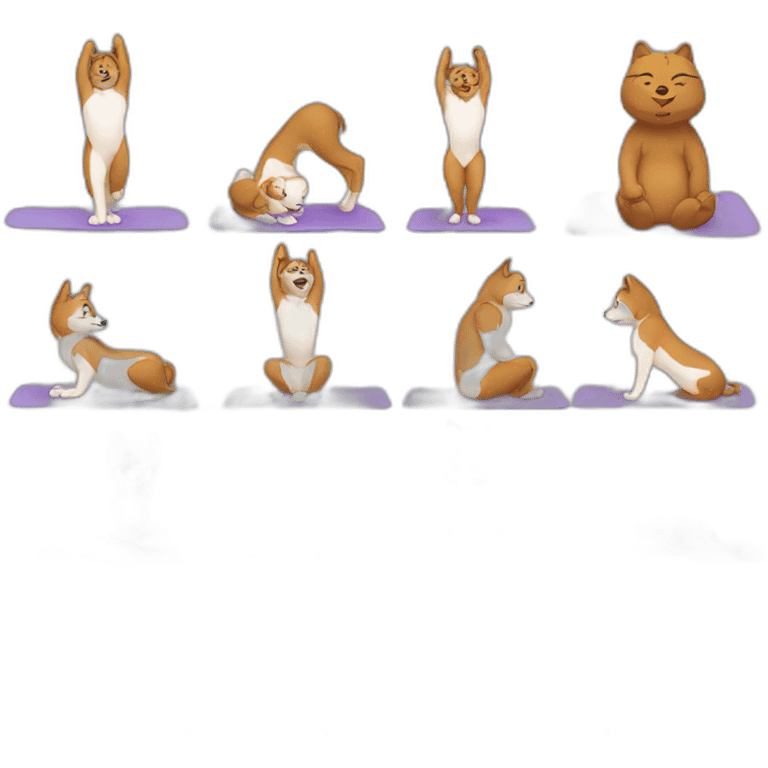 paws and yoga poses emoji