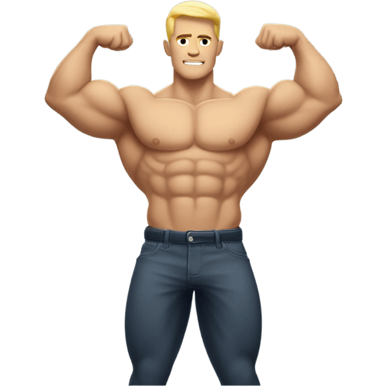 white muscle  man figure flexing emoji