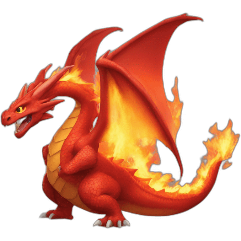 huge red Dragon Pokemon fire emoji