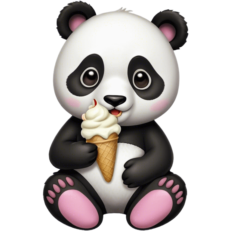 Panda eating ice cream emoji