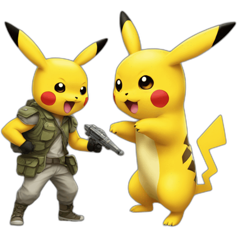 Pikachu and sharizard combat emoji