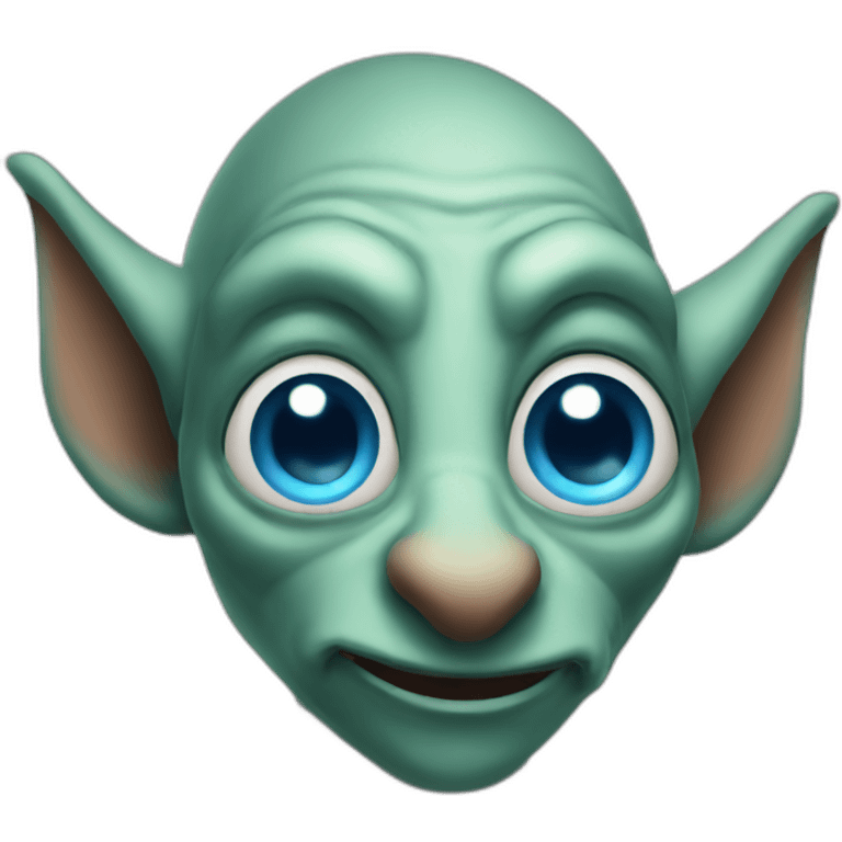 Long nose, cute goblin with blue eyes emoji