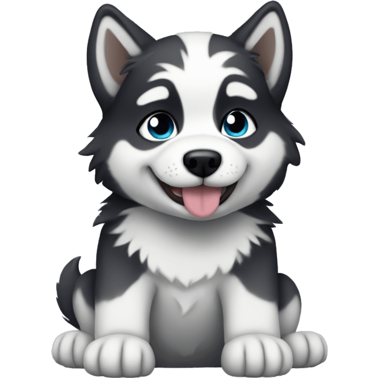 Husky puppy with emo hair emoji