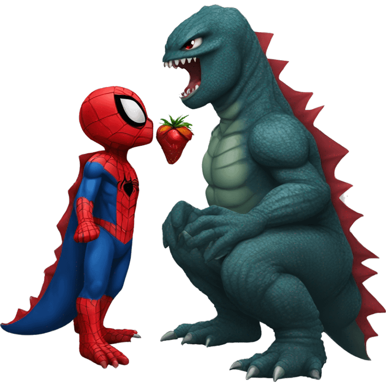 Godzilla kissing Spider-Man emoji