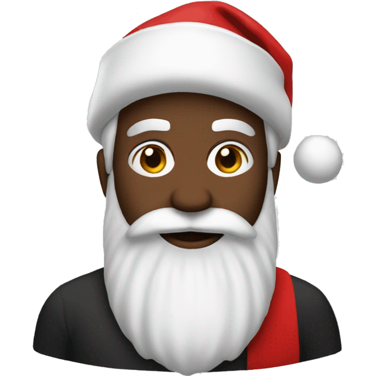 Santa wearing black emoji