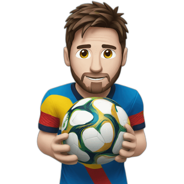 Messi holding world cup emoji