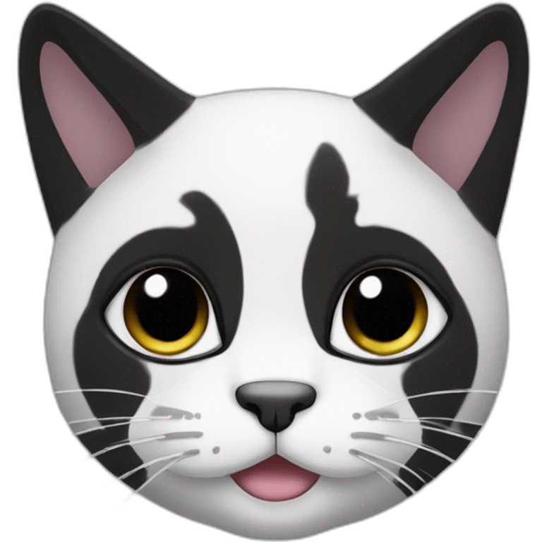 Black and white face cat emoji