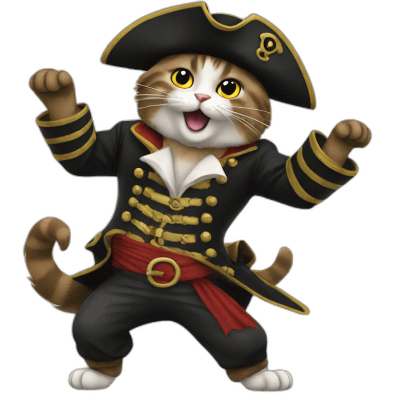 pirate cat dancing emoji