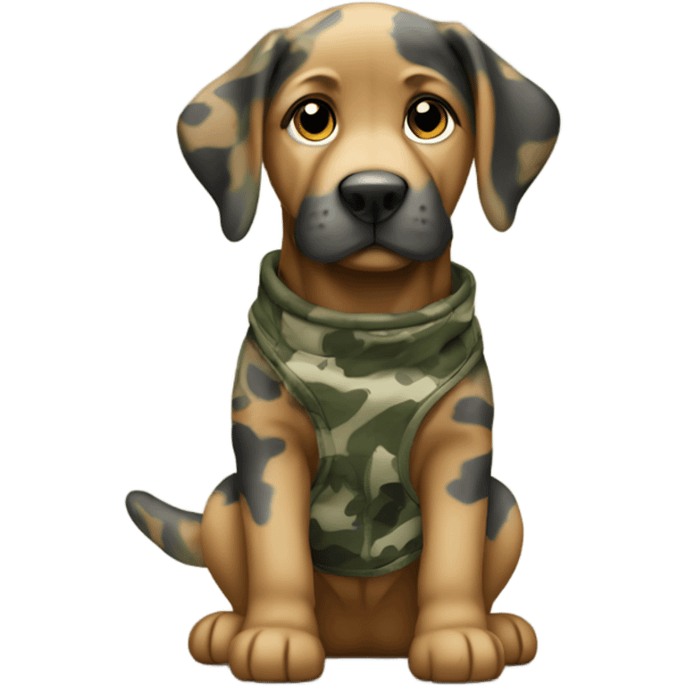 Camouflage puppy emoji