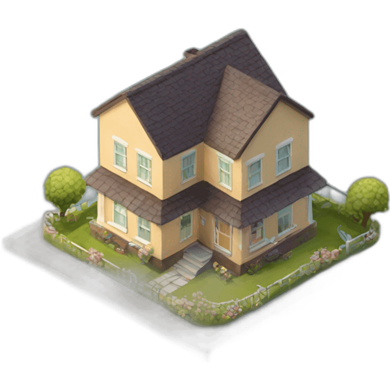 Coffee cup house isometric emoji