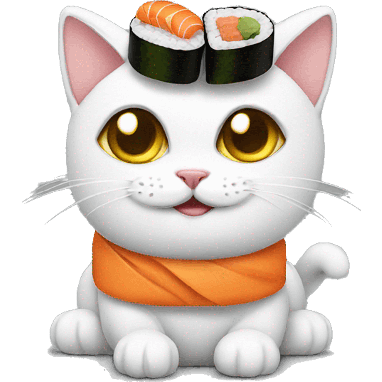 cat wearing sushi as a hat emoji