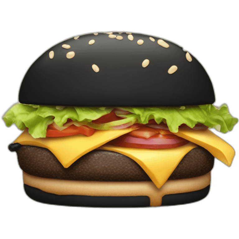 Gros noir qui mange un burger emoji