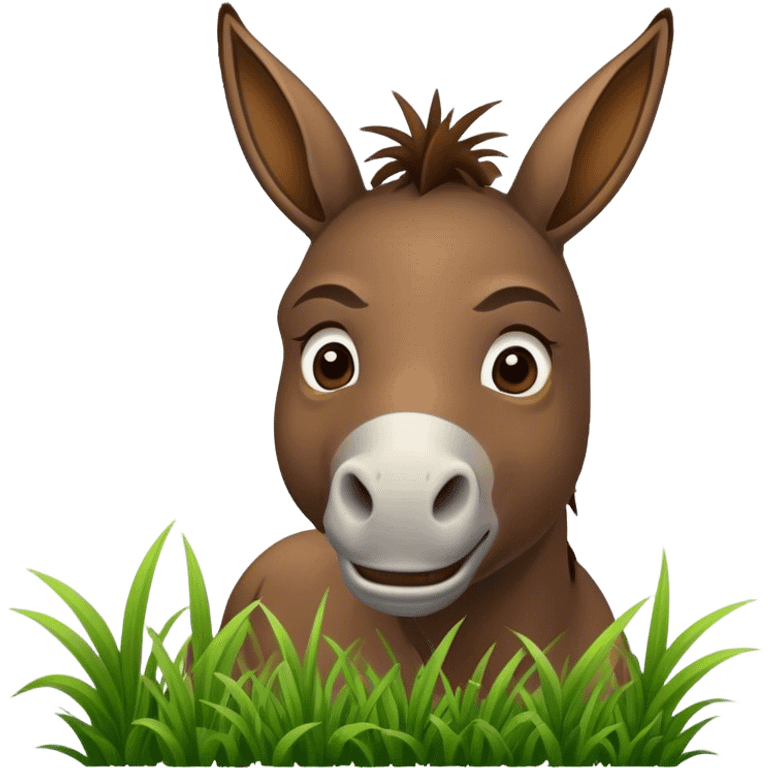 donkey, grass in mouth emoji