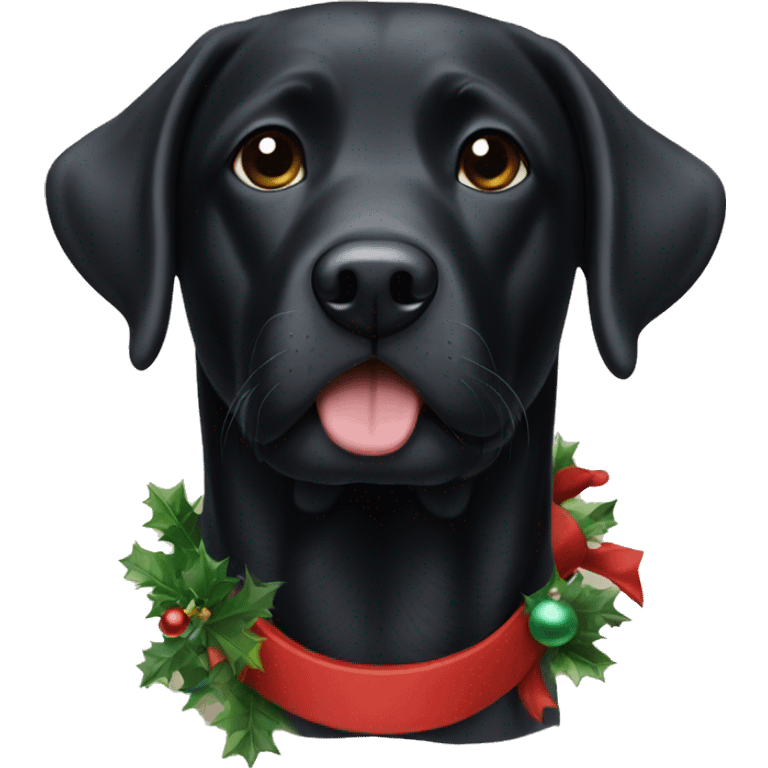 christmas black lab emoji