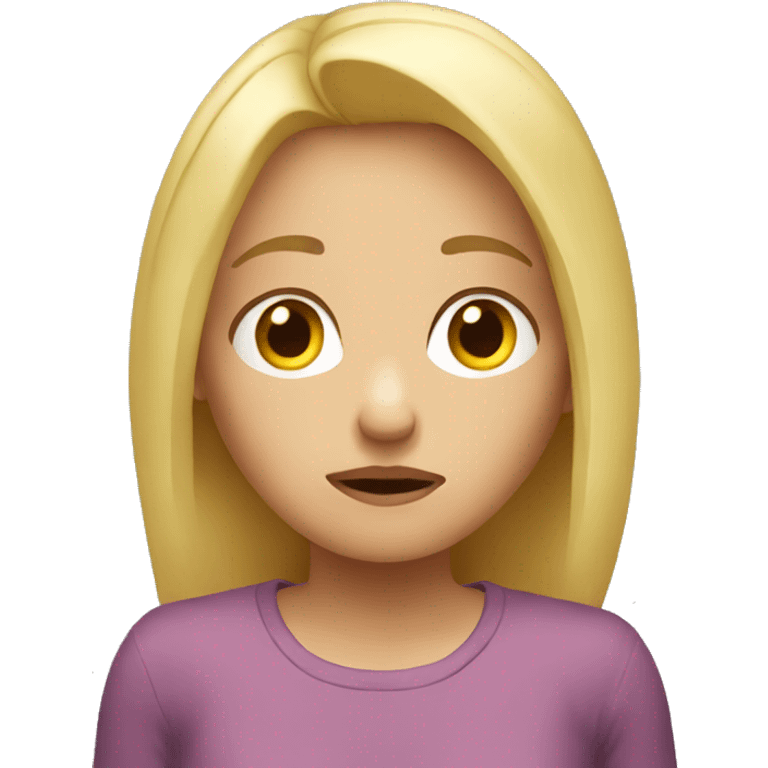 Worried blonde girl emoji