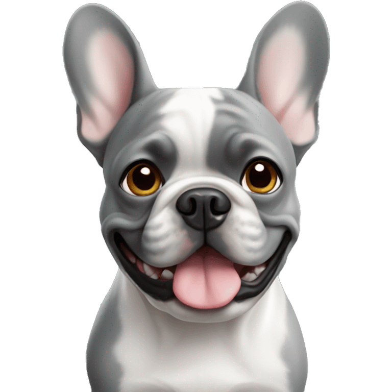 Gray French bulldog emoji