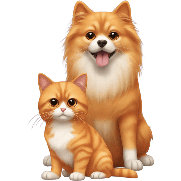 Orange cat and Pomeranian emoji