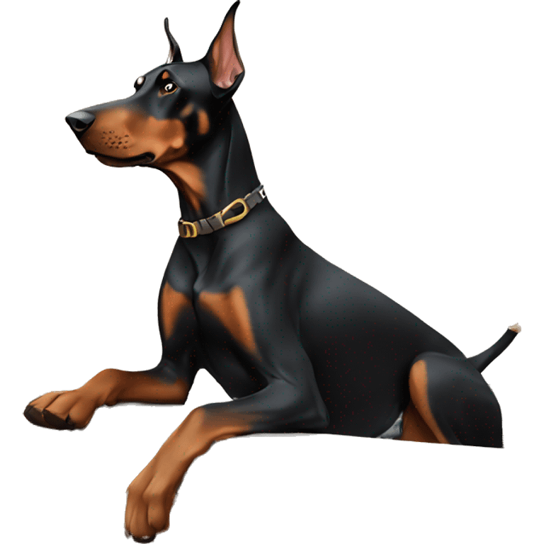 Doberman on a boat emoji